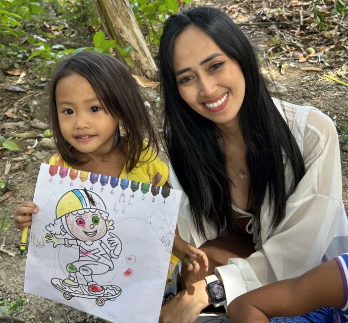 Children Presenting Drawings