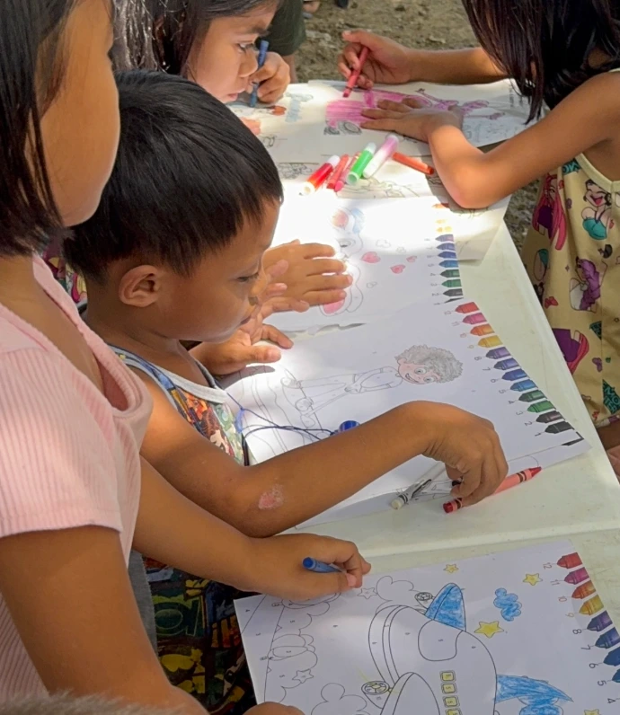 Students participating in monthly learning session