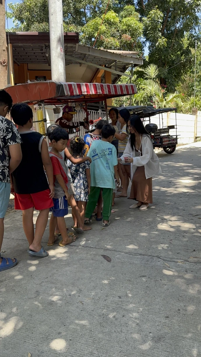 Children lining up for free meals